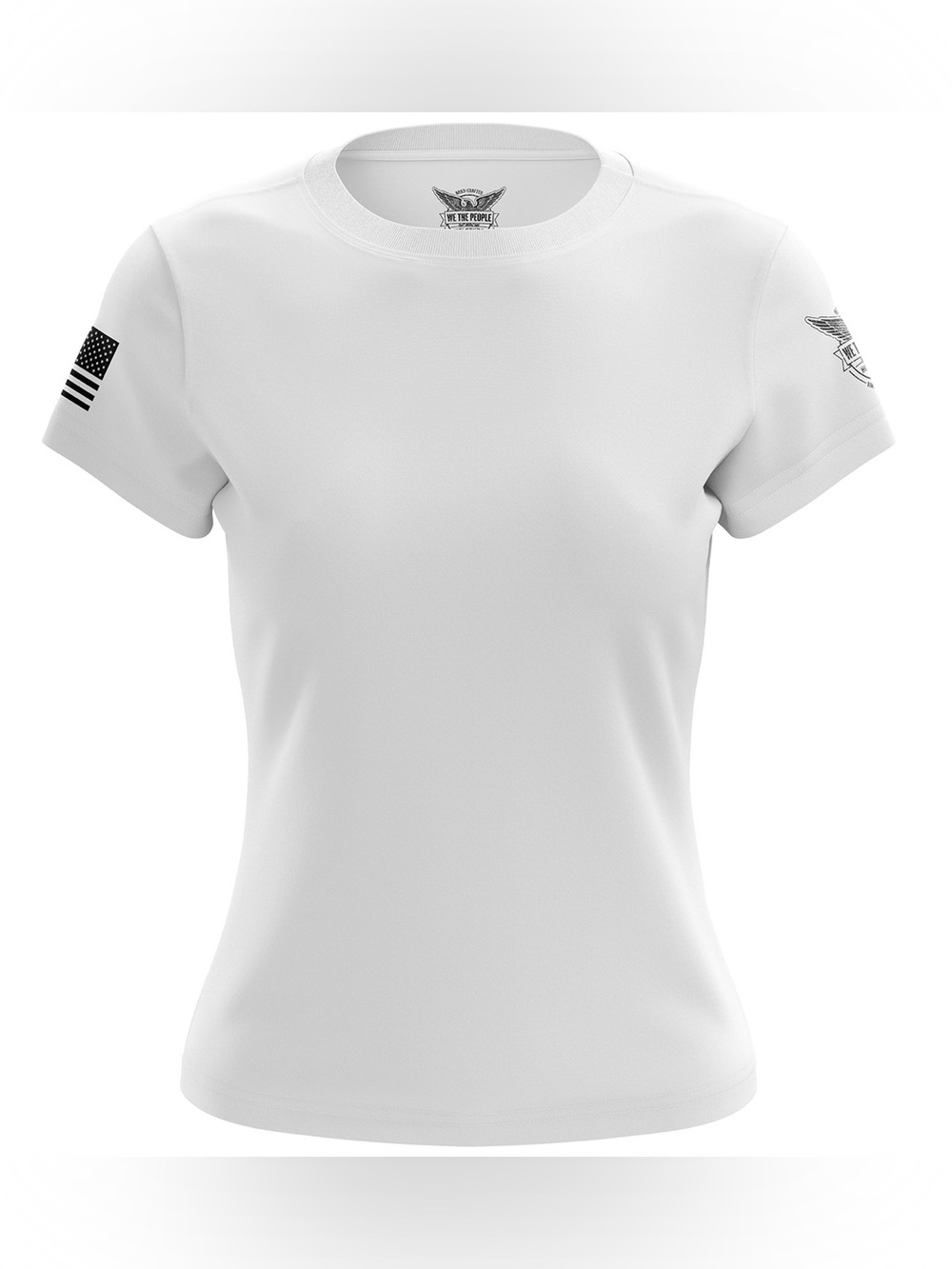 Women's We The People Patriotic White Crew Neck Short Sleeve Cotton Tee